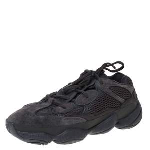 Pre Owned Yeezy x Adidas Grey Suede And Mesh Yeezy 500 Utility Black Sneakers Size 40