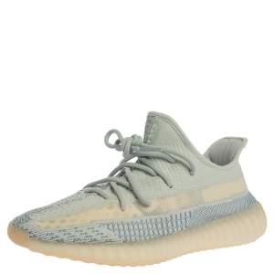 Pre Owned Yeezy x Adidas Light Blue Cotton Knit Boost 350 V2 Non-Reflective Sneakers Size 43.5