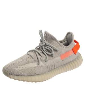 Pre Owned Yeezy x Adidas Grey Cotton Knit Boost 350 V2 Tail Light Sneakers Size 42