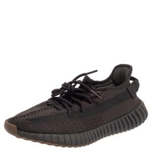 Pre Owned Yeezy x adidas Black Knit Boost 350 V2 Cinder Sneakers 42 2/3