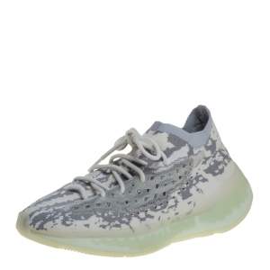 Pre Owned Yeezy x adidas Grey/White Cotton Knit Boost 380 Alien Sneakers Size 42 2/3