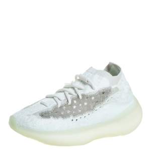 Pre Owned Yeezy x adidas Mint Green Knit Fabric Boost 380 Calcite Glow Sneakers Size 37 1/3 