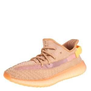 Pre Owned Yeezy x adidas Clay Knit Fabric Boost 350 V2 Sneakers Size 41 1/3