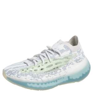 Pre Owned Yeezy x Adidas Multicolor Knit Fabric Boost 380 Alien Blue Sneakers Size 44