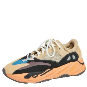 Pre Owned Yeezy x Adidas Multicolor Mesh And Suede Boost 700 Enflame Amber Sneakers Size 43 1/3