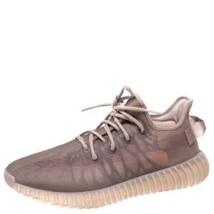 Pre Owned Yeezy x Adidas Beige Mesh 350 V2 Mono Mist Low Top Sneakers Size FR 45 ⅓