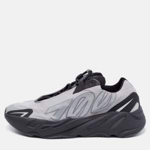 Pre Owned Adida x Yeezy Grey/Black Nylon Boost 700 MNVN Sneakers Size 45 1/3