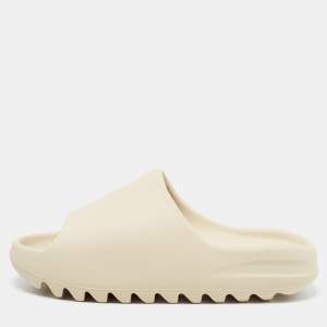 Pre Owned Yeezy x Adidas Beige Rubber Slide Pure Sandals Size 42