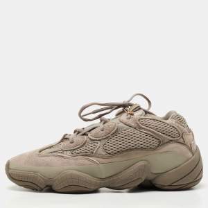 Pre Owned Yeezy x Adidas Grey Suede and Mesh Yeezy 500 Ash Grey Sneakers Size 43 1/3