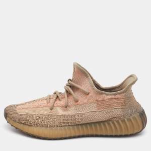Pre Owned Yeezy x Adidas Olive Green Knit Fabric Boost 350 V2 Israfil Sneakers Size 411/3