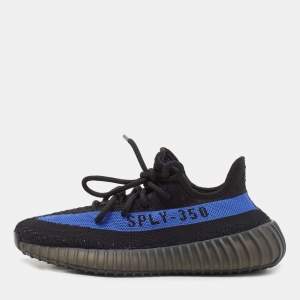 Yeezy x Adidas Black/Blue Knit Fabric Boost 350 V2 Dazzling Blue Sneakers Size 38