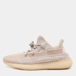 Yeezy x Adidas Pink Knit Fabric Boost 350 V2 Synth Non Reflective Sneakers Size 44