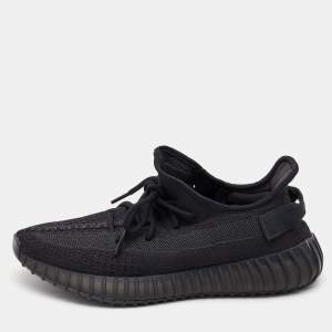 Yeezy x Adidas Black Knit Fabric Boost 350 V2 Onyx Sneakers Size 42 2/3