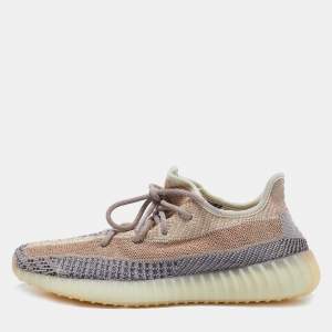 Yeezy x Adidas Multicolor Knit Fabric Boost 350 V2 Ash Pearl Sneakers Size 44 2/3