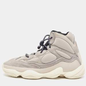 Pre Owned Yeezy x Adidas Grey Nubuck and Fabric Boots 500 Mist Stone High Sneakers Size 45.5