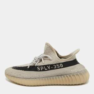 Yeezy x Adidas Grey/Black Knit Fabric Boost 350 V2 Slate Sneakers Size 47 1/3