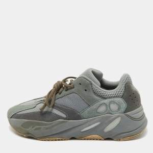 Yeezy x Adidas Blue/Grey Suede and Mesh Boost 700 Teal Blue Sneakers Size 44