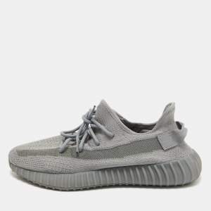Yeezy x Adidas Grey Knit Fabric Boost 350 V2 Grey Sneakers Size 46