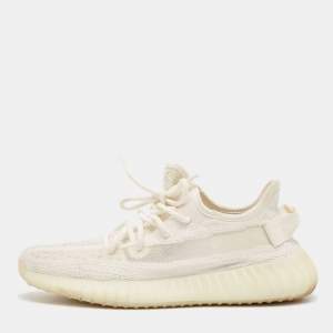 Yeezy x Adidas Off White Knit Fabric Boost 350 V2 Bone Sneakers Size 40