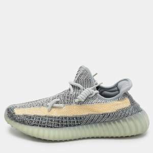 Yeezy x Adidas Multicolor Knit Fabric Boost 350 V2 'Ash Blue' Low Top Sneakers Size 40 2/3