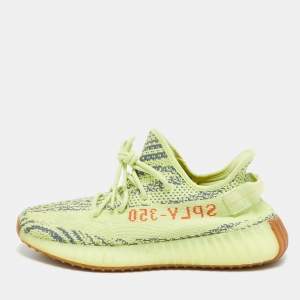 Yeezy x Adidas Yellow Knit Fabric Boost 350 V2 Semi Frozen Yellow Sneakers Size 42