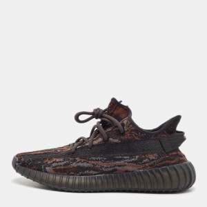 Yeezy x Adidas Black/Brown Knit Fabric Boost 350 V2 MX Rock Sneakers Size 44