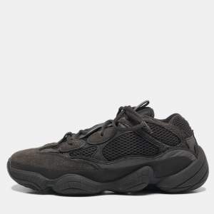 Yeezy x Adidas Black Mesh, Suede And Leather 500 Utility Black Sneakers Size 43 1/3