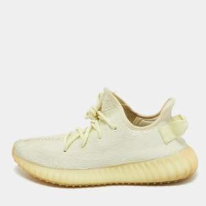 Yeezy x Adidas Green Knit Fabric Boost 350 V2 Butter Sneakers Size 40 2/3
