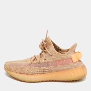 Yeezy x Adidas Orange Knit Fabric Boost 350 V2 Clay Sneakers Size 40