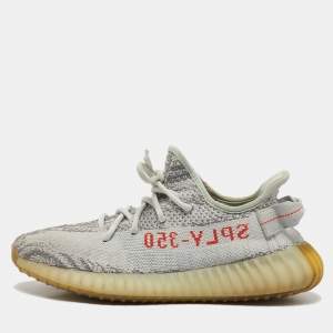 Yeezy x Adidas Two Tone Knit Fabric Boost 350 V2 Blue Tint Sneakers Size 40 2/3