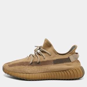 Yeezy x Adidas Brown Knit Fabric Boost 350 V2 Earth Sneakers Size 46