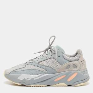 Yeezy x Adidas Grey/Blue Suede and Mesh Boost 700 Inertia Sneakers Size 46 2/3 