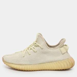 Yeezy x Adidas Green Knit Fabric Boost 350 V2 "Butter" Low Top Sneakers Size 41 1/3