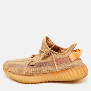 Yeezy x Adidas Orange Knit Fabric Boost 350 V2 Clay Sneakers Size 40 2/3