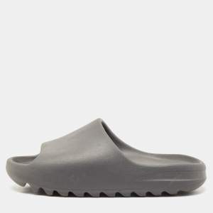 Yeezy x Adidas Grey Rubber Onyx Slides Size 44.5