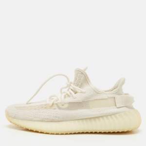 Yeezy x Adidas Off White Knit Fabric Boost 350 V2 Bone Sneakers Size 42 2/3