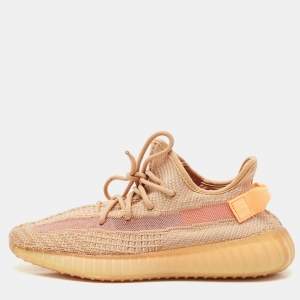 Yeezy x Adidas Orange Knit Fabric Boost 350 V2 Clay Sneakers Size 42 2/3