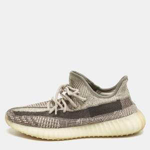 Yeezy x Adidas Beige/Brown Knit Fabric Boost 350 V2 Zyon Sneakers Size 43 1/3