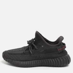 Yeezy x Adidas Black Knit Fabric Boost 350 V2 Static Black Sneakers 42