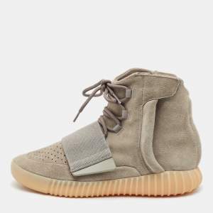 Yeezy x Adidas Grey Suede Boost 750 Light Grey Glow In the Dark Midweek Heat Sneakers Size 42 2/3