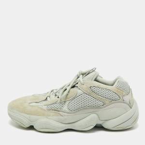 Yeezy x Adidas Grey Leather and Mesh 500 Salt Sneakers Size 46 2/3