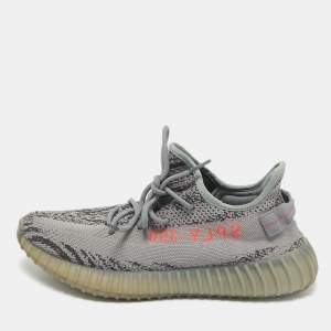 Yeezy x Adidas Grey Knit Fabric Boost 350 V2 Beluga 2.0 Sneakers Size 46