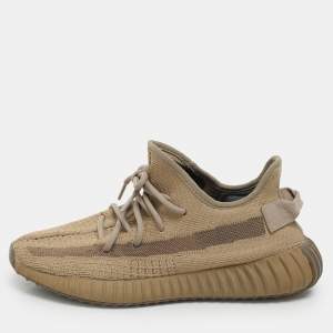 Yeezy x Adidas Brown Knit Fabric Boost 350 V2 Earth Sneakers Size 40 2/3