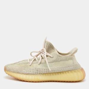 Yeezy x Adidas Pale Green Knit Fabric Boost 350 V2 Citrin (Non-Reflective) Sneakers Size 40