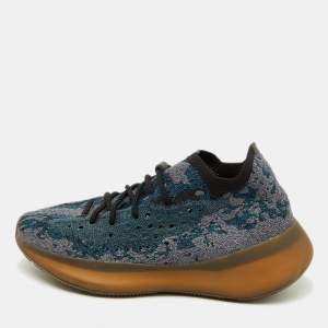 Yeezy x Adidas Blue/Grey Knit Fabric Boost 380 Covellite Low Top Sneakers Size 43 1/3