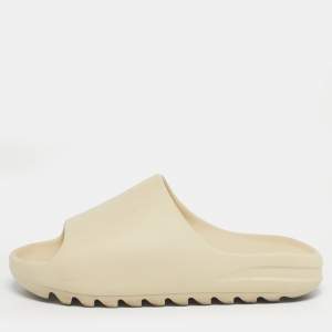 Pre Owned Yeezy x Adidas Cream Rubber Bone Slides Size 47