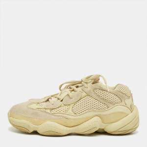 Pre Owned Yeezy x Adidas Yellow Mesh and Suede 500 Super Moon Yellow Sneakers Size 42