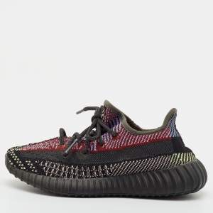 Pre Owned Yeezy x Adidas Multicolor Knit Fabric Boost 350 V2 Yecheil Sneakers Size 36 2/3