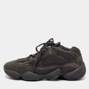 Pre Owned Yeezy x Adidas Grey Mesh, Suede And Leather Yeezy 500 Utility Black Sneakers Size 36 2/3