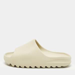 Pre Owned Yeezy x Adidas Bone Size 46 Cream Rubber Slide Sandals